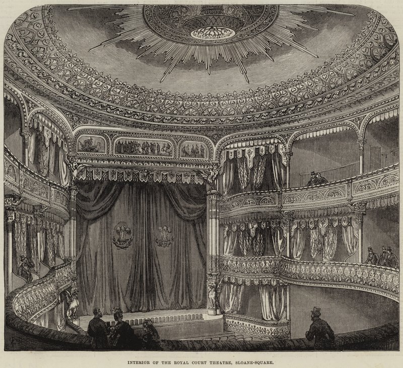 Interior, real, corte, teatro, sloane-quadrado de Thomas W. Wood