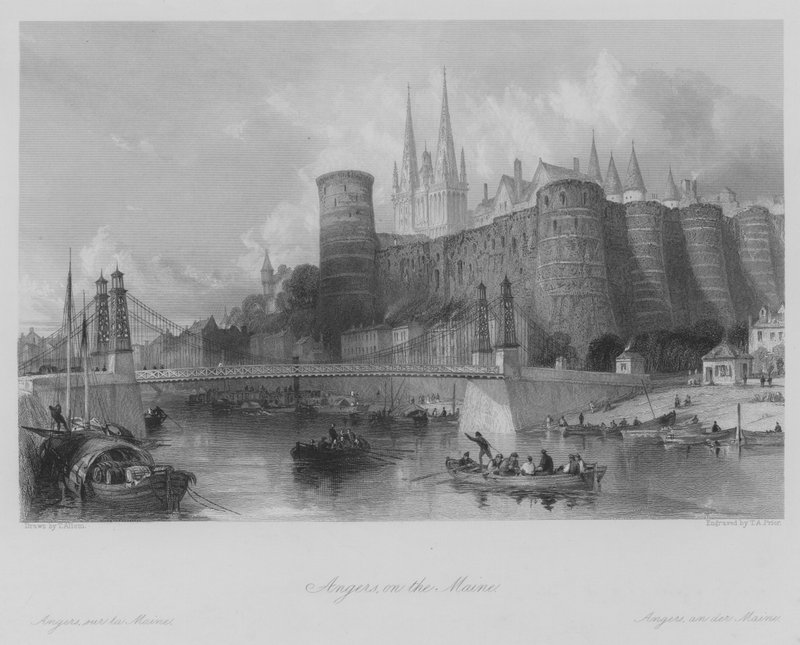 Angers, on the Maine (gravura) de Thomas (after) Allom