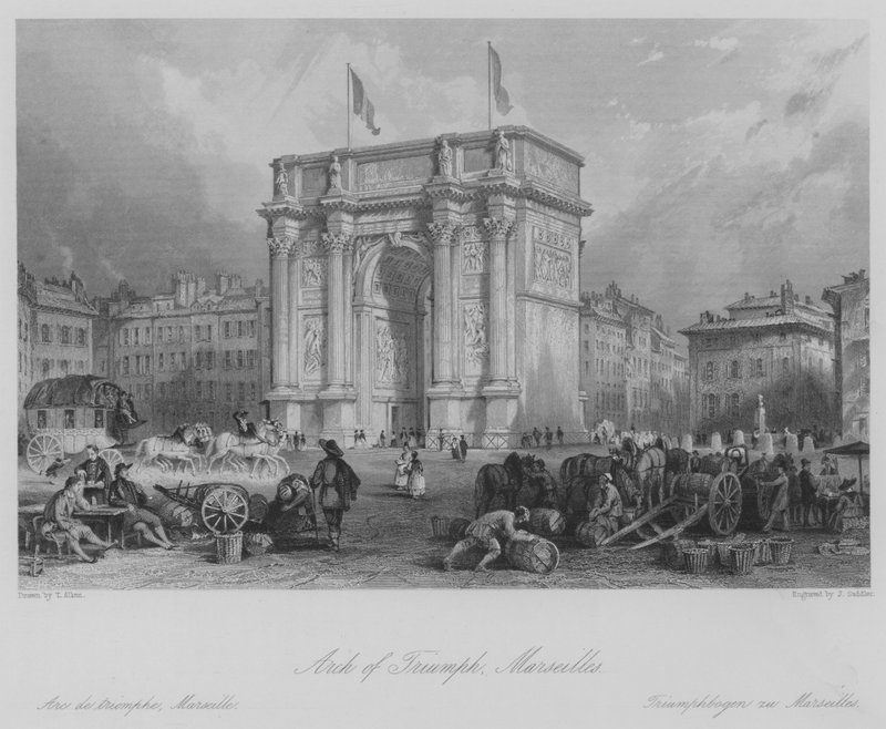 Arco do Triunfo, Morseilles (gravura) de Thomas (after) Allom