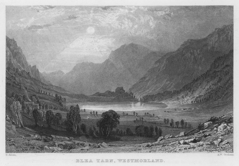 Blea Tarn, Westmorland (gravura) de Thomas (after) Allom