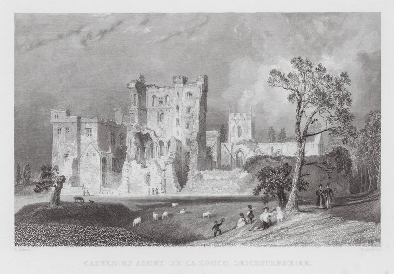 Castelo de Ashby de la Zouch, Leicestershire (gravura) de Thomas (after) Allom