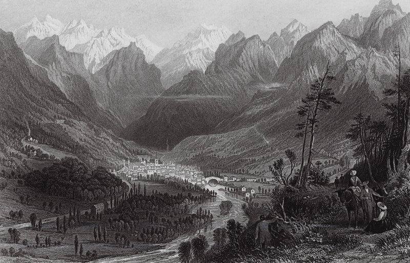 Cauterets, nos Pirinéus (gravura) de Thomas (after) Allom