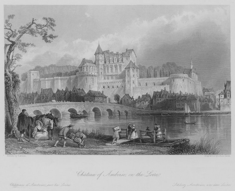 Chateau de Amboise, no Loire (gravação) de Thomas (after) Allom