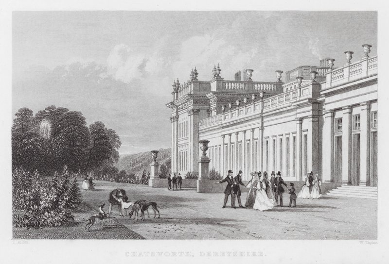 Chatsworth, Derbyshire (gravura) de Thomas (after) Allom