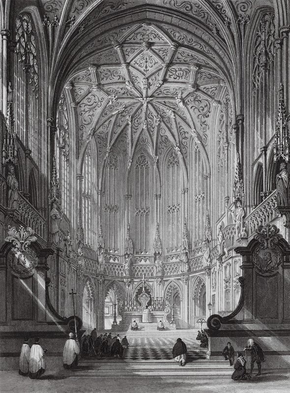 Igreja de São Tiago, Liège (gravura) de Thomas (after) Allom