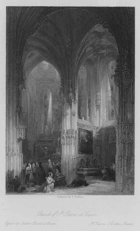 Igreja de São Pedro, em Caen (gravura) de Thomas (after) Allom