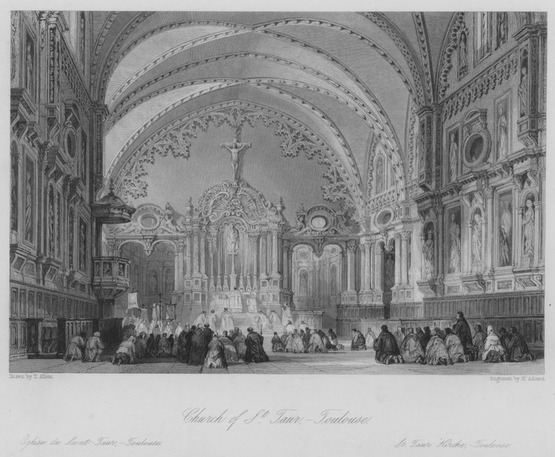 Igreja de St Taur, Toulouse (gravura) de Thomas (after) Allom