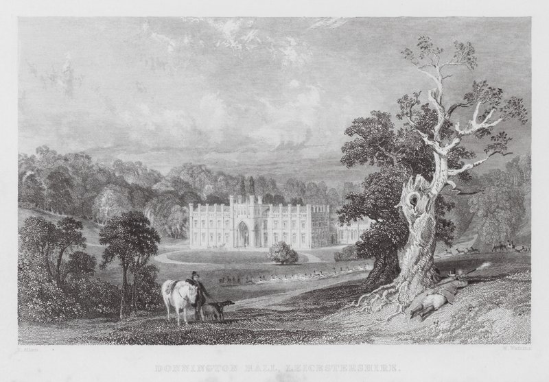 Donnington Hall, Leicestershire (gravura) de Thomas (after) Allom