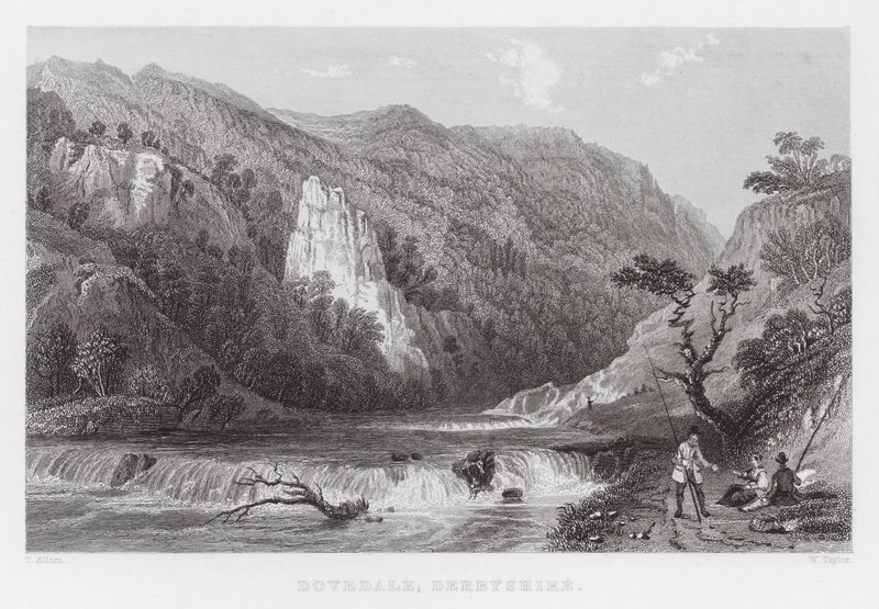 Dovedale, Derbyshire (gravura) de Thomas (after) Allom