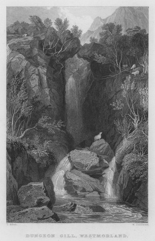 Dungeon Gill, Westmorland (gravura) de Thomas (after) Allom