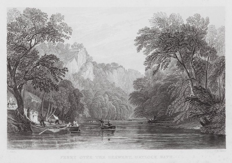 Ferry over the Derwent, Matlock Bath (gravura) de Thomas (after) Allom