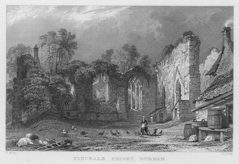 Finchale Priory, Durham (gravura) de Thomas (after) Allom