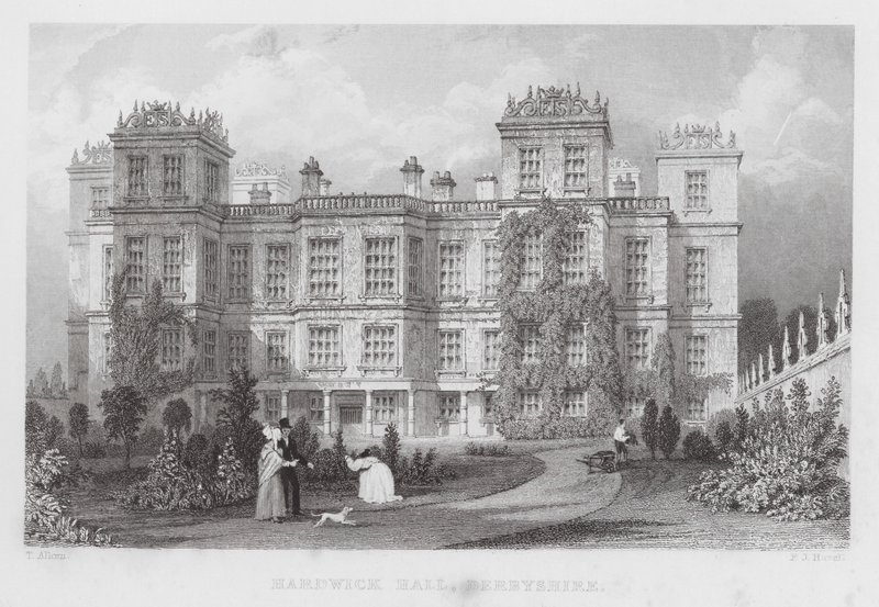Hardwick Hall, Derbyshire (gravura) de Thomas (after) Allom