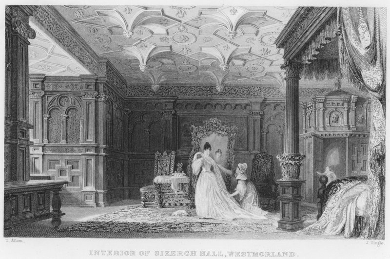 Interior de Sizergh Hall, Westmorland (gravura) de Thomas (after) Allom