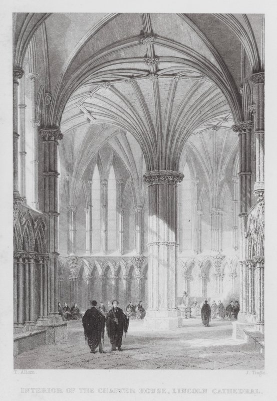 Interior da Casa Capitular, Catedral de Lincoln (gravura) de Thomas (after) Allom