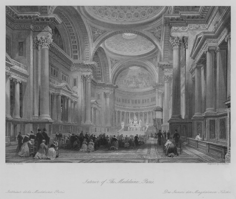 Interior da Madeleine, Paris (gravura) de Thomas (after) Allom