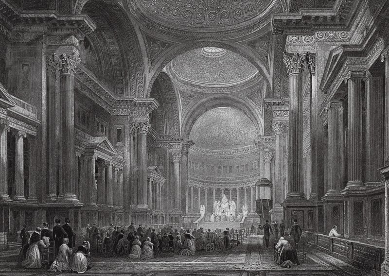Interior da Madeleine, Paris (gravura) de Thomas (after) Allom