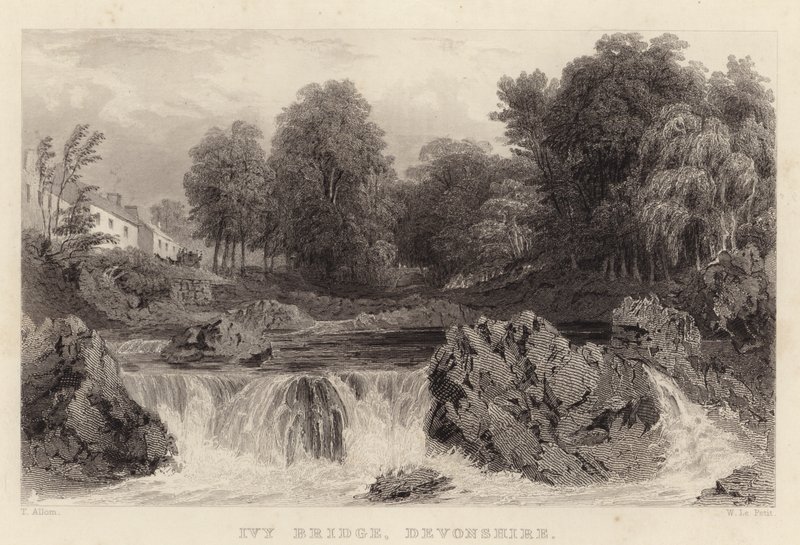 Ivy Bridge, Devonshire (gravura) de Thomas (after) Allom