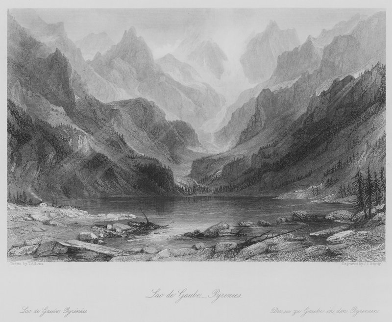 Lac de Gaube, Pirenéus (gravura) de Thomas (after) Allom