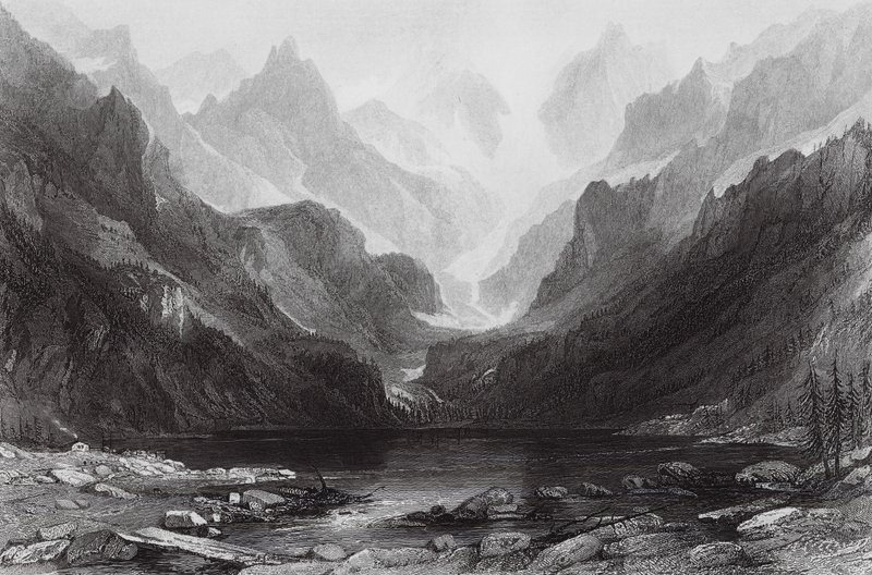 Lac de Gaube, Pirinéus (gravura) de Thomas (after) Allom