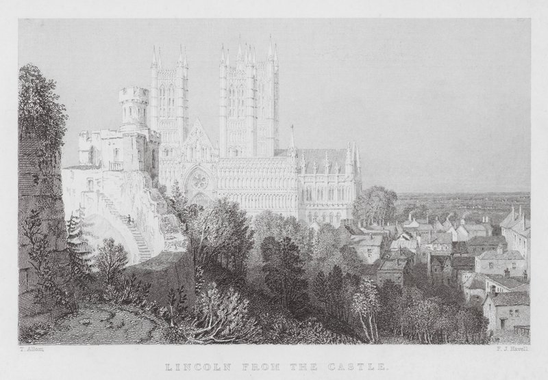 Lincoln do Castelo (gravura) de Thomas (after) Allom