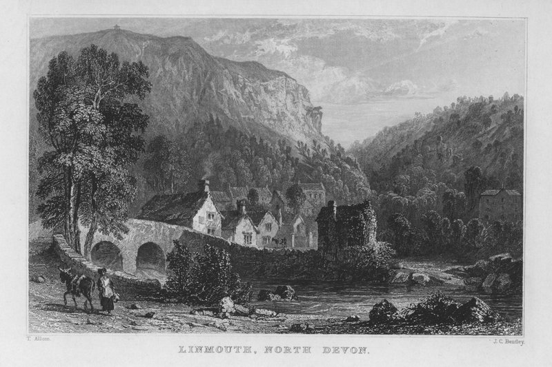 Linmouth, North Devon (gravura) de Thomas (after) Allom