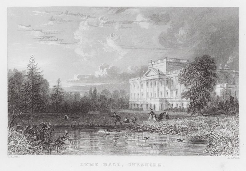 Lyme Hall, Cheshire (gravura) de Thomas (after) Allom