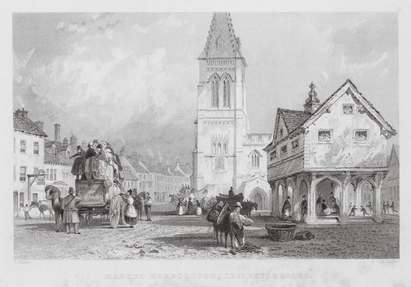 Market Harborough, Leicestershire (gravura) de Thomas (after) Allom