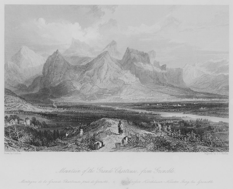Serra da Grande Chartreuse, de Grenoble (gravura) de Thomas (after) Allom