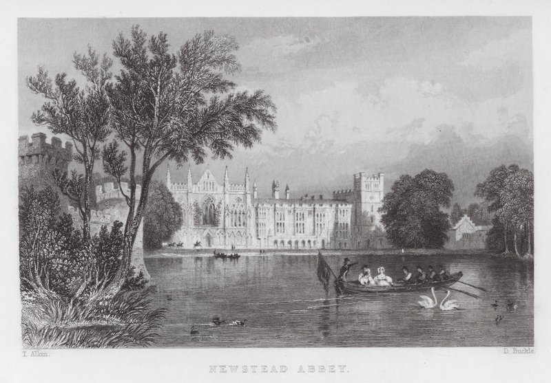 Newstead Abbey (gravura) de Thomas (after) Allom