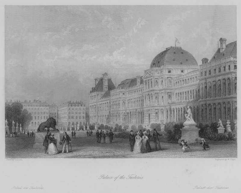 Palácio das Tulherias (gravura) de Thomas (after) Allom