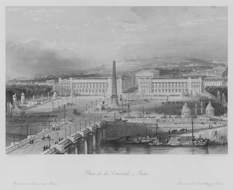 Place de la Concorde, Paris (gravura) de Thomas (after) Allom
