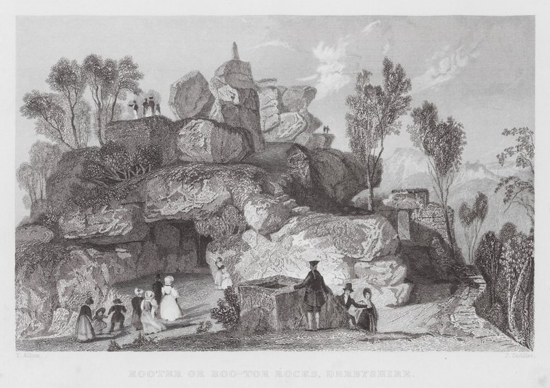 Rooter ou Roo-tor Rocks, Derbyshire (gravura) de Thomas (after) Allom