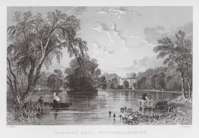 Rufford Hall, Nottinghamshire (gravura) de Thomas (after) Allom