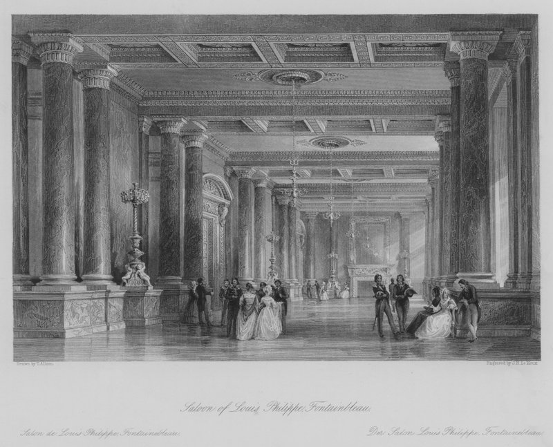 Saloon of Louis Philippe, Fontainbleau (gravura) de Thomas (after) Allom