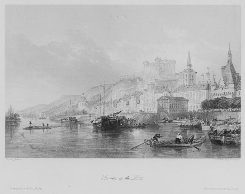 Saumur, no Loire (gravura) de Thomas (after) Allom