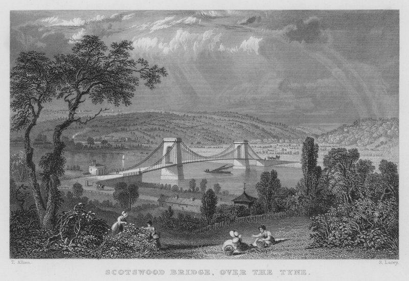 Ponte de Scotswood, sobre o Tyne (gravura) de Thomas (after) Allom