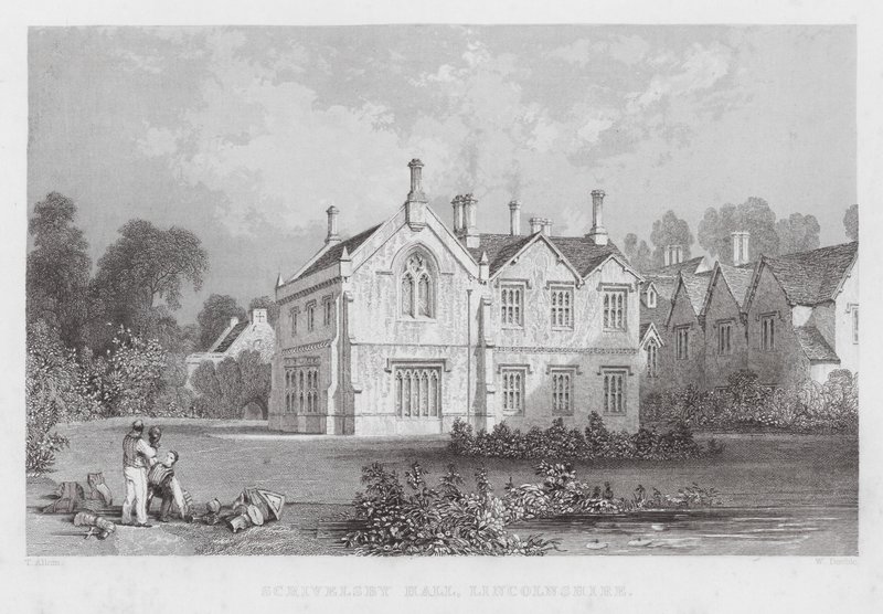 Scrivelsby Hall, Lincolnshire (gravura) de Thomas (after) Allom