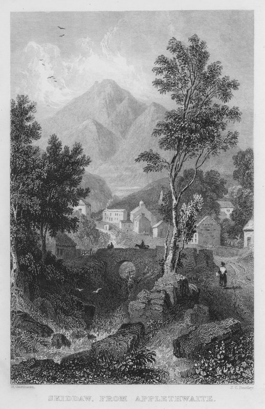 Skiddaw, de Applethwaite (gravura) de Thomas (after) Allom