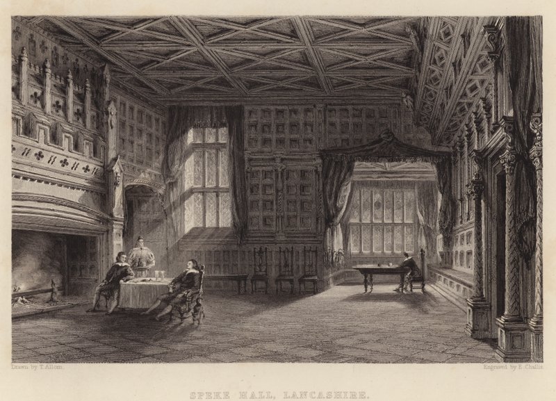 Speke Hall, Lancashire (gravura) de Thomas (after) Allom