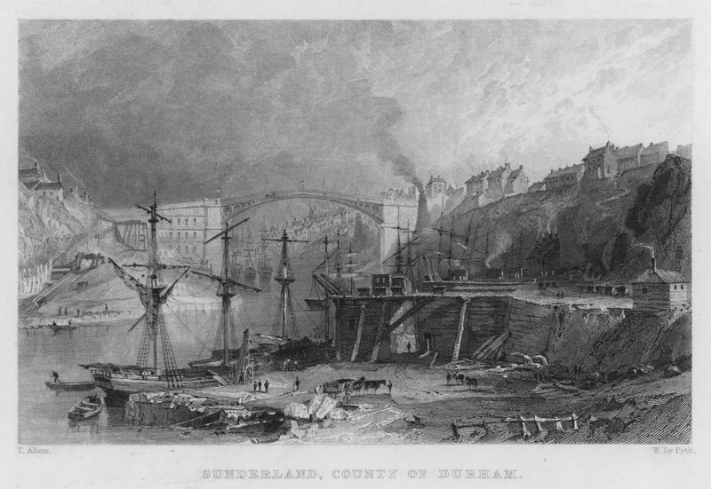 Sunderland, Condado de Durham (gravura) de Thomas (after) Allom