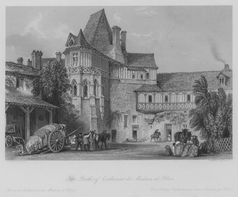 As Termas de Catherine de Medicis, em Blois (gravura) de Thomas (after) Allom