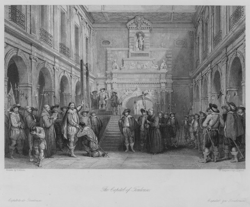 O Capitólio de Toulouse (gravura) de Thomas (after) Allom