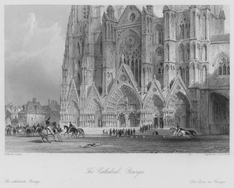 A Catedral, Bourges (gravura) de Thomas (after) Allom
