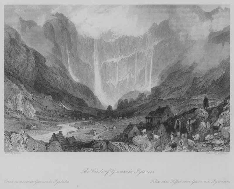 O Círculo de Gavarnie, Pirenéus (gravura) de Thomas (after) Allom