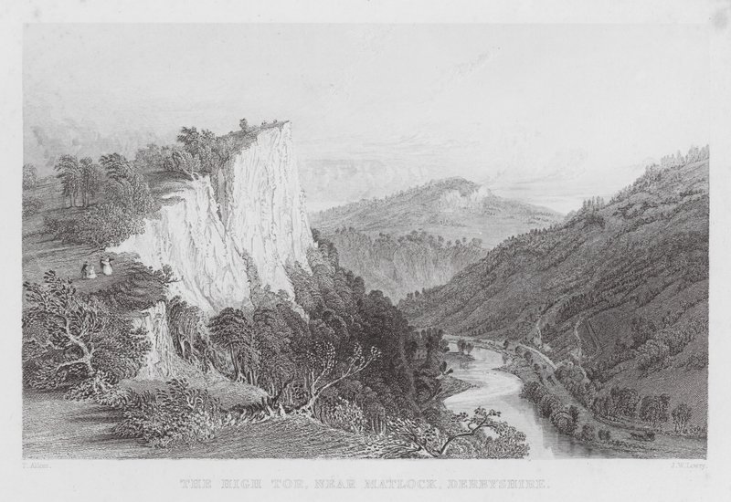 O Alto Tor, perto de Matlock, Derbyshire (gravura) de Thomas (after) Allom