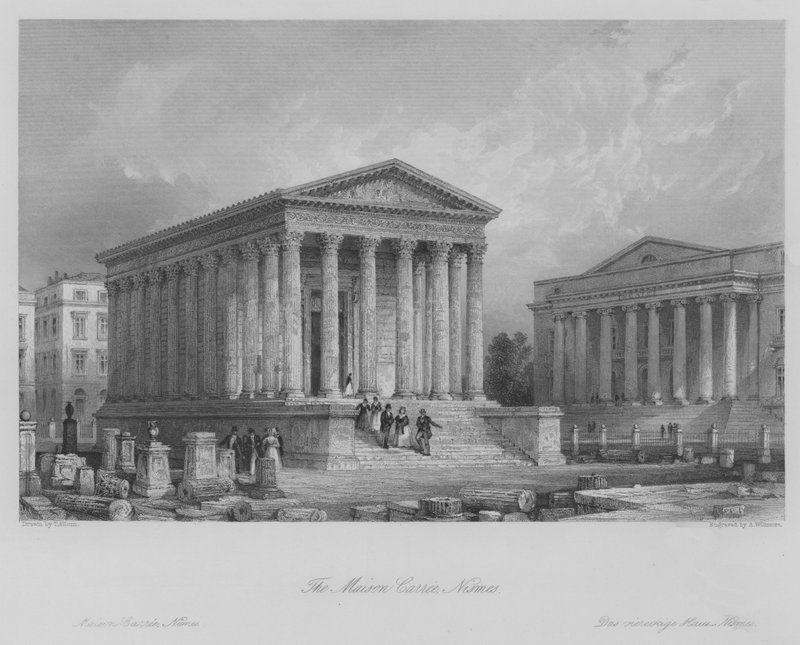 A Maison Carree, Nismes (gravura) de Thomas (after) Allom