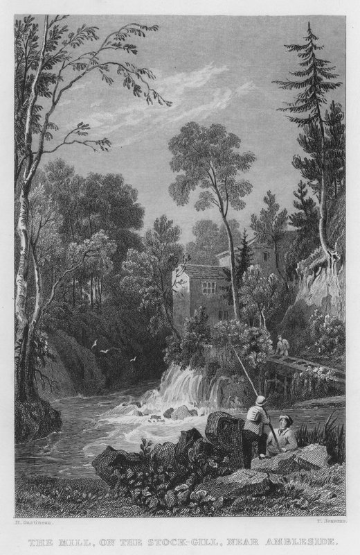 A Fábrica, na Stock-Gill, perto de Ambleside (gravura) de Thomas (after) Allom