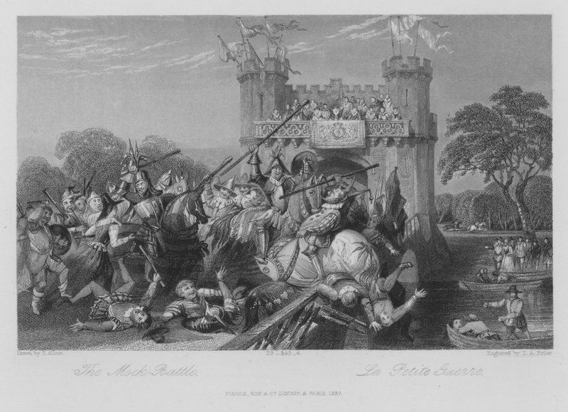 O Mock-Battle (gravura) de Thomas (after) Allom