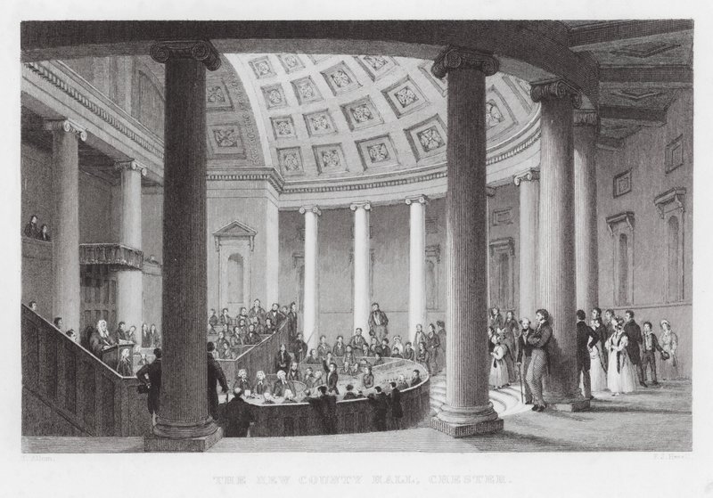 The New County Hall, Chester (gravura) de Thomas (after) Allom